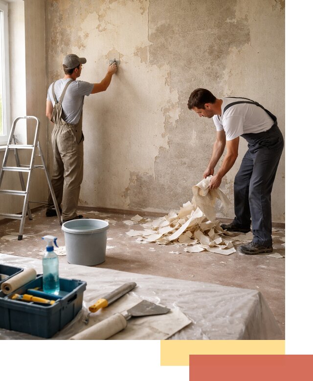 Снятие старых обоев в Тулуне быстро и качественно