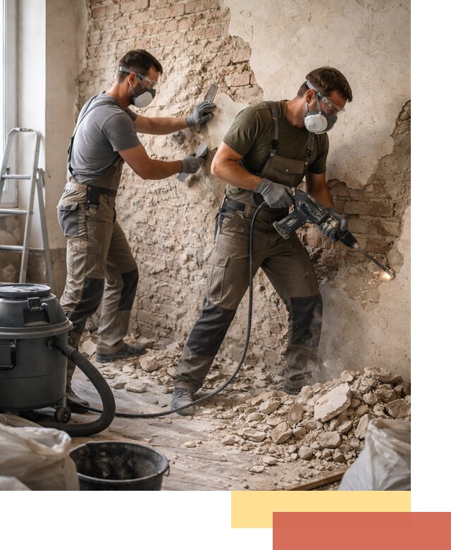 Демонтаж штукатурки со стен в Тулуне быстро и аккуратно