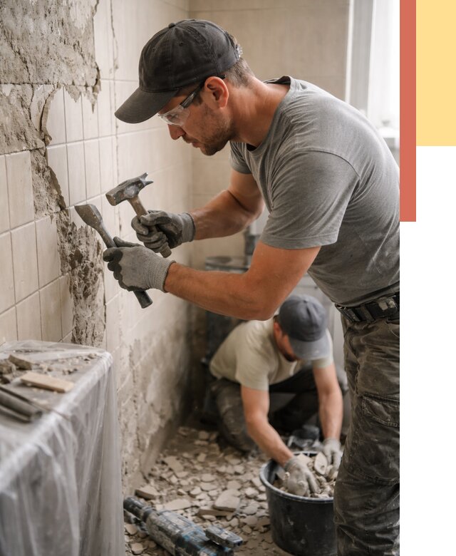 Демонтаж плитки со стен в Тулуне от 917 руб. — быстро и недорого | ОТДЕЛОЧНИК-Тлн