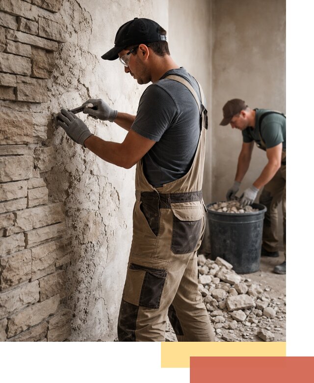 Демонтаж декоративного камня в Тулуне профессионально и безопасно