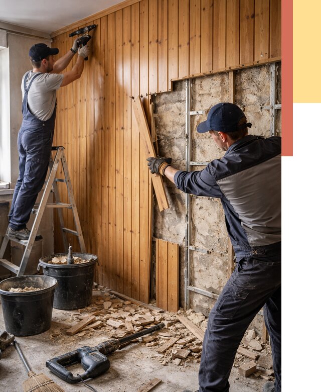 Демонтаж вагонки со стен в Тулуне от 1565 руб. — снятие, удаление, срочно | ОТДЕЛОЧНИК-Тлн