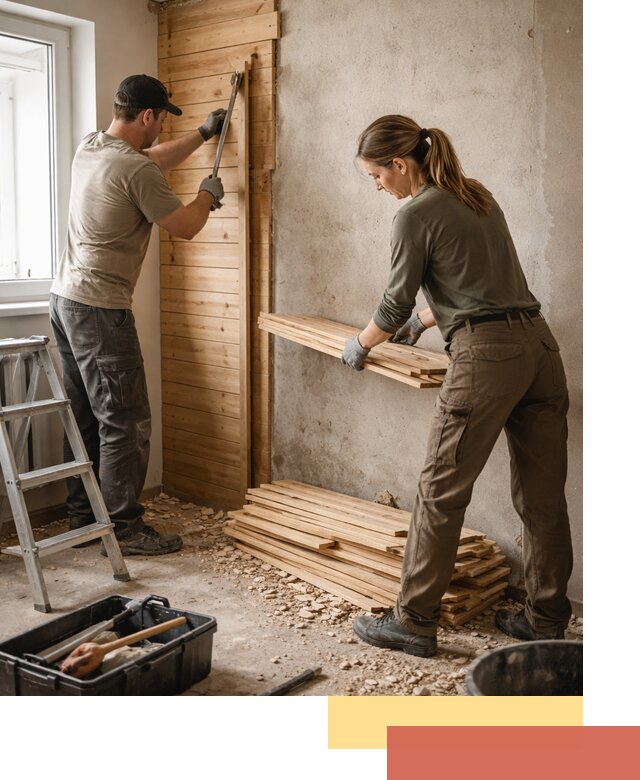 Демонтаж вагонки со стен в Тулуне — профессиональный демонтаж