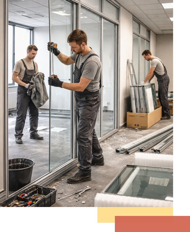 Демонтаж стеклянных перегородок в Тулуне быстро и безопасно