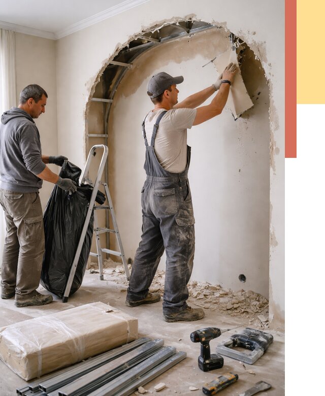 Демонтаж арки из гипсокартона в Тулуне от 3777 руб. — услуги под ключ | ОТДЕЛОЧНИК-Тлн