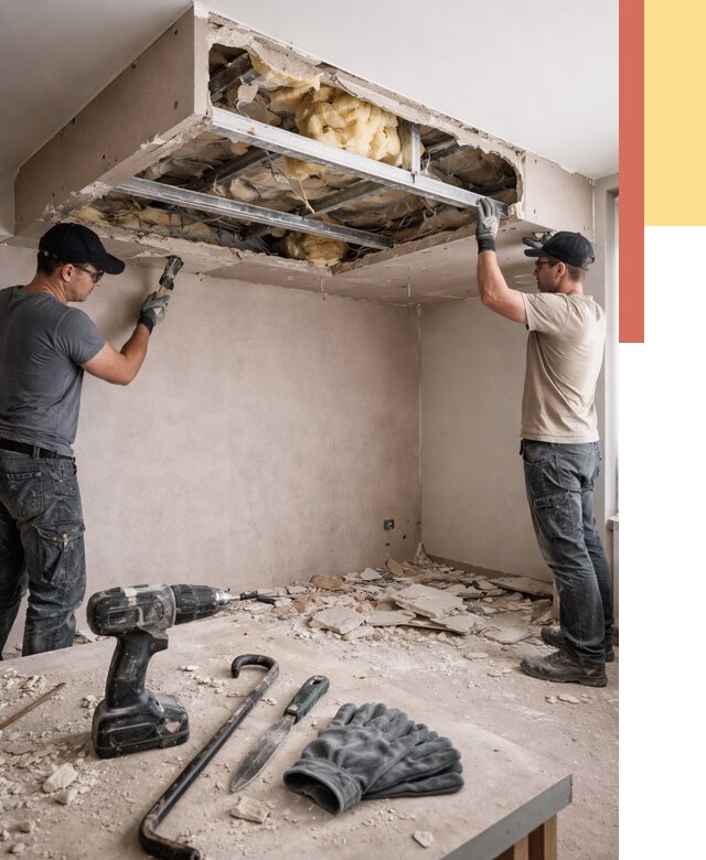 Демонтаж короба из гипсокартона в Тулуне от 1640 руб. — быстро и недорого | ОТДЕЛОЧНИК-Тлн