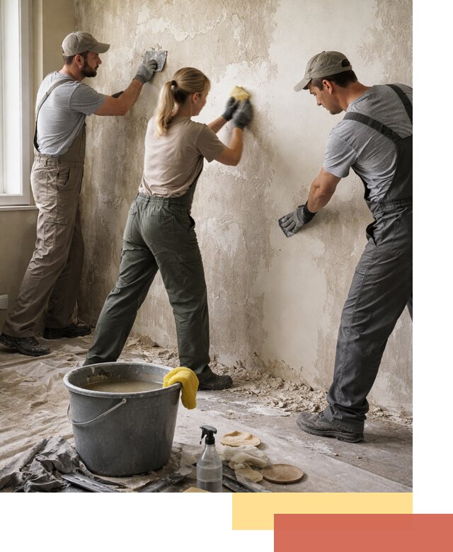 Очистка стен от клея и грунтовки в Тулуне качественно и быстро