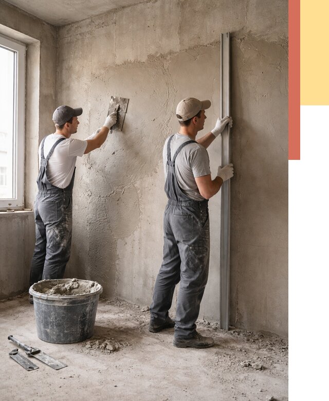 Штукатурка бетонных стен в Тулуне от 4856 руб/м² — качественно и быстро | ОТДЕЛОЧНИК-Тлн