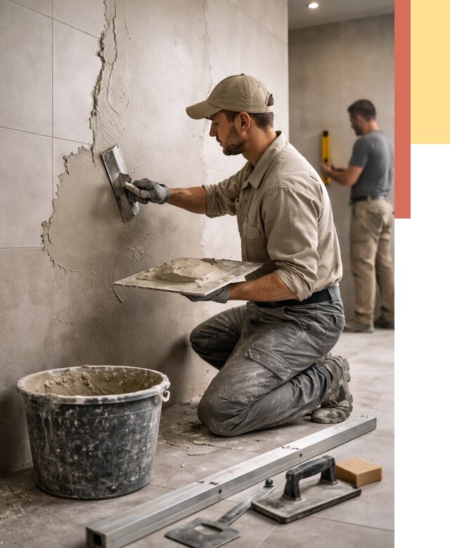 Штукатурка стен в ванной в Тулуне от 4856 руб./м² — выравнивание под ключ | ОТДЕЛОЧНИК-Тлн