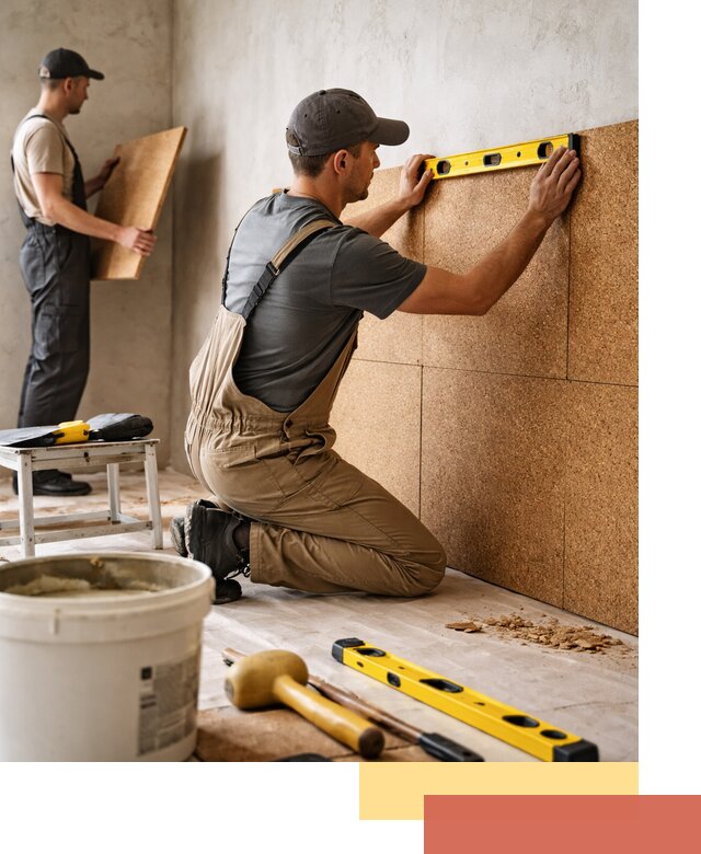 Монтаж пробковых панелей на стены в Тулуне быстро и качественно