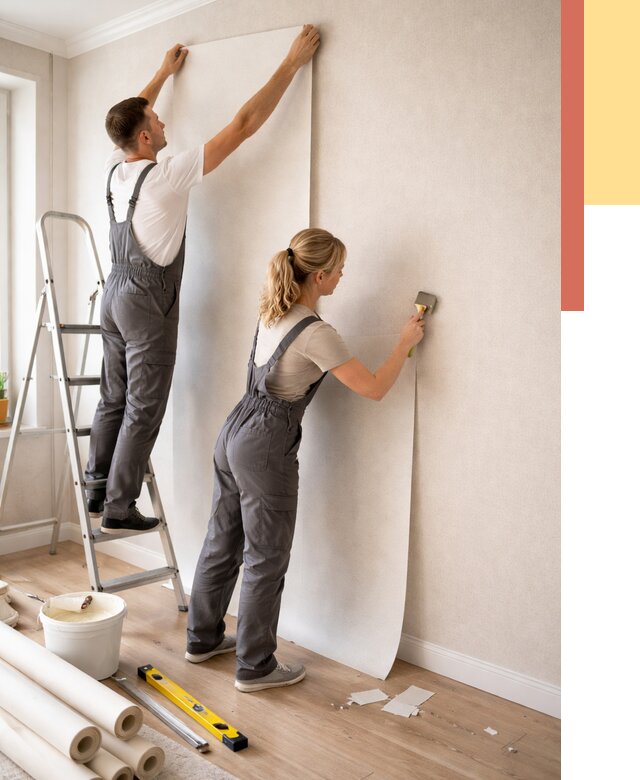 Поклейка флизелиновых обоев в Тулуне от 6474 руб. | Быстро и недорого — ОТДЕЛОЧНИК-Тлн