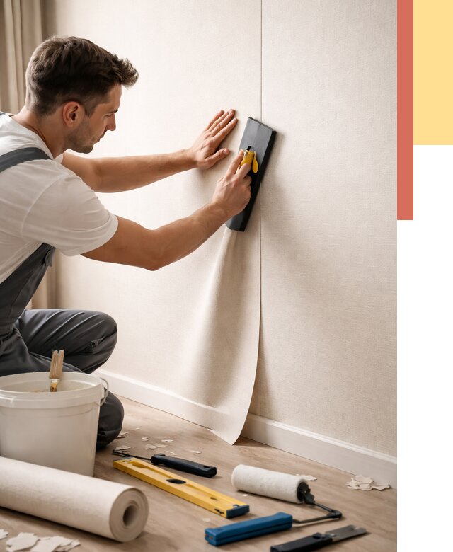 Поклейка виниловых обоев в Тулуне от 4856 руб. | Быстро и недорого — ОТДЕЛОЧНИК-Тлн