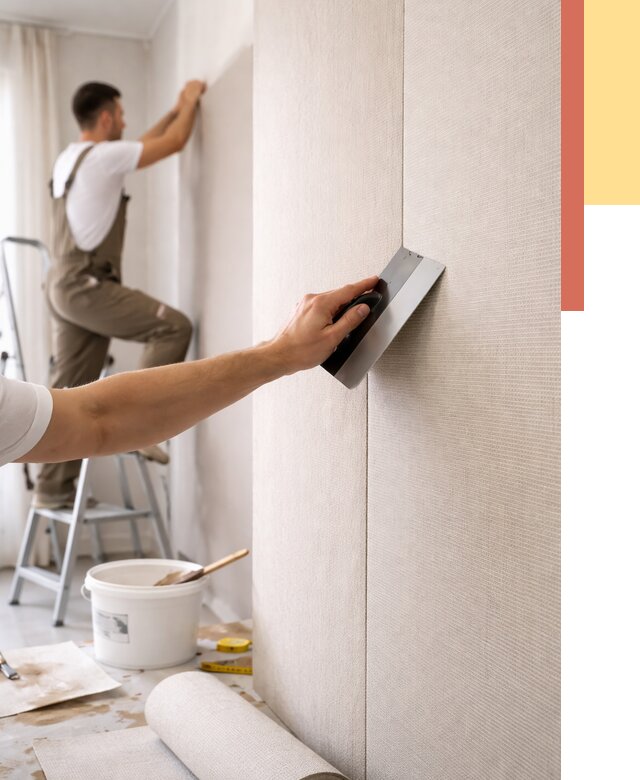 Поклейка текстильных обоев в Тулуне от 4856 руб. под ключ | ОТДЕЛОЧНИК-Тлн