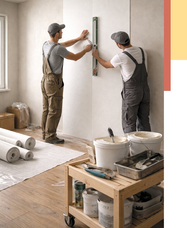 Поклейка стеклообоев в Тулуне от 7014 руб. за м2 — быстро и недорого | ОТДЕЛОЧНИК-Тлн