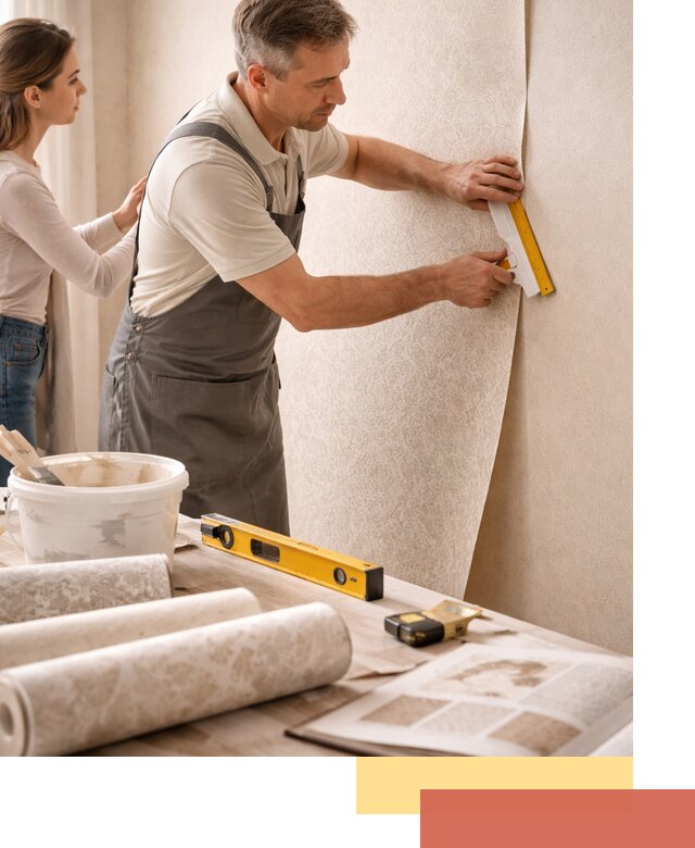 Поклейка обоев с подбором рисунка в Тулуне