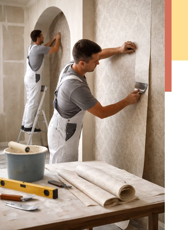 Поклейка обоев на сложные стены в Тулуне от 3021 руб. под ключ | ОТДЕЛОЧНИК-Тлн