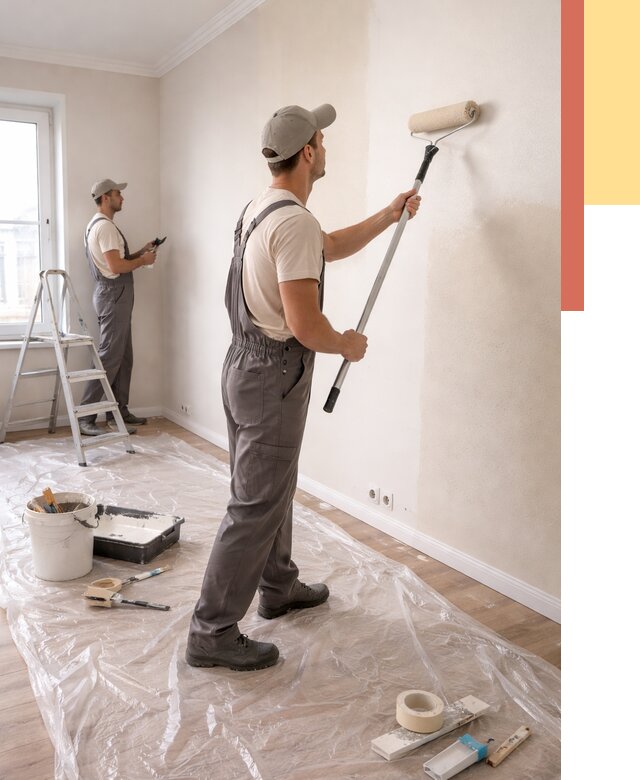 Покраска стен акриловой краской в Тулуне от 3777 руб./м² — быстро и недорого | ОТДЕЛОЧНИК-Тлн