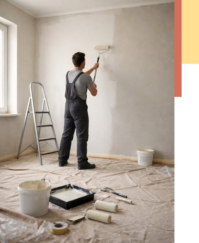 Покраска стен моющейся краской в Тулуне от 378 руб./м² — быстро и недорого | ОТДЕЛОЧНИК-Тлн