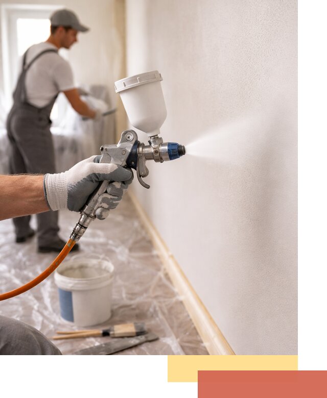 Покраска стен краскопультом в Тулуне быстро и качественно