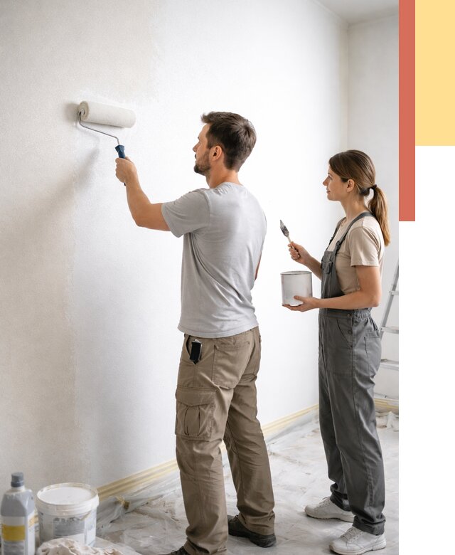 Окраска стен по стеклохолсту в Тулуне от 4856 руб/м² под ключ | ОТДЕЛОЧНИК-Тлн