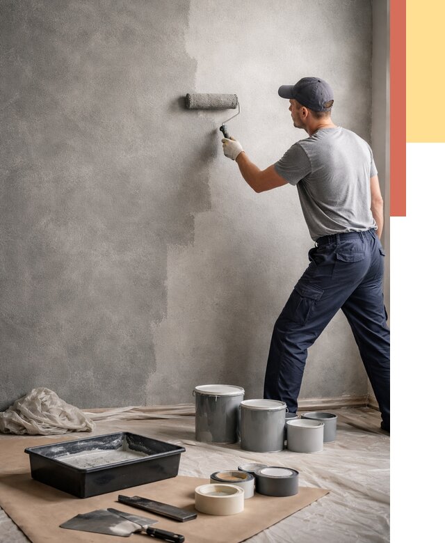 Покраска стен под бетон в Тулуне от 701 руб. за м2 — быстро и недорого | ОТДЕЛОЧНИК-Тлн