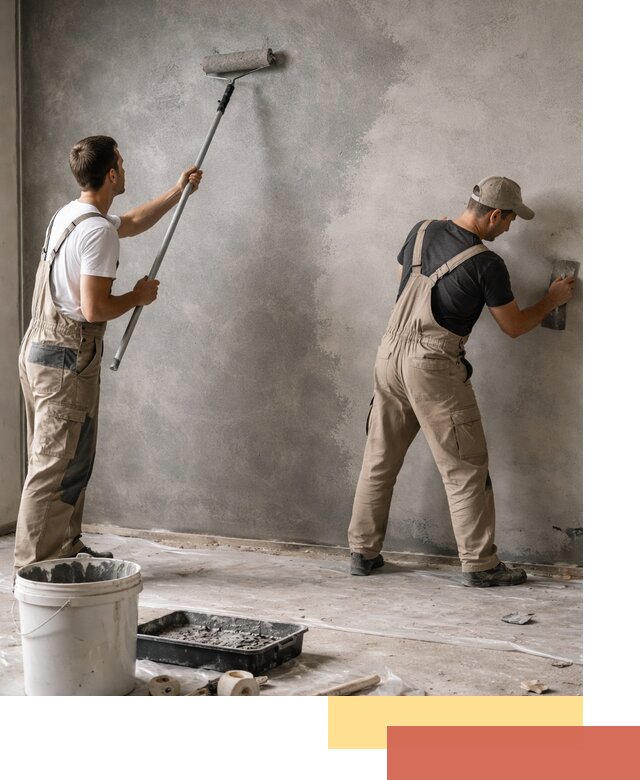 Покраска стен под бетон в Тулуне профессионально и недорого