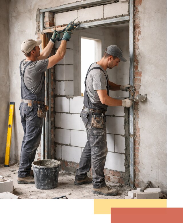 Закладка дверного проема под ключ в Тулуне: демонтаж, монтаж, отделка