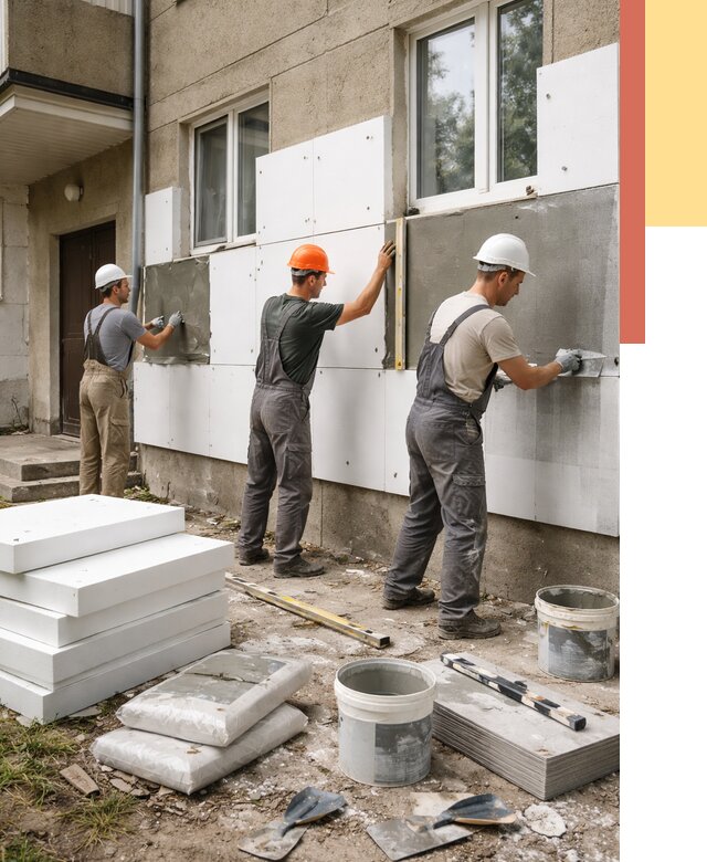 Утепление стен пенопластом в Тулуне от 1888 руб. — недорого и под ключ | ОТДЕЛОЧНИК-Тлн