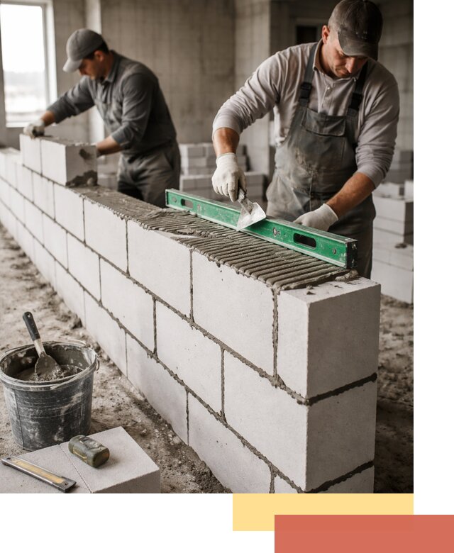 Кладка перегородок из газобетона в Тулуне быстро и качественно