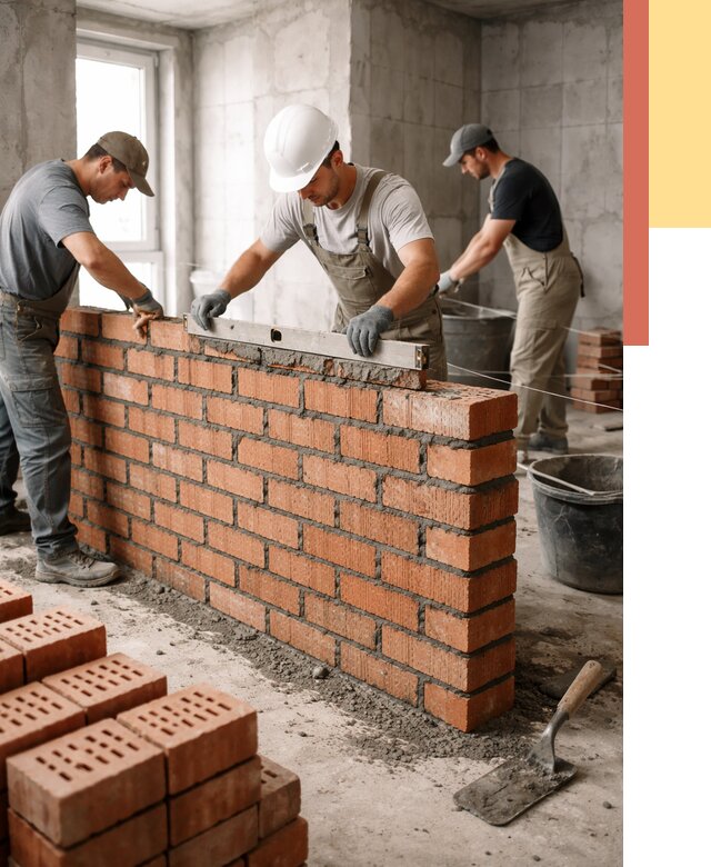 Кладка перегородок из кирпича в Тулуне от 3777 руб. за м² | ОТДЕЛОЧНИК-Тлн