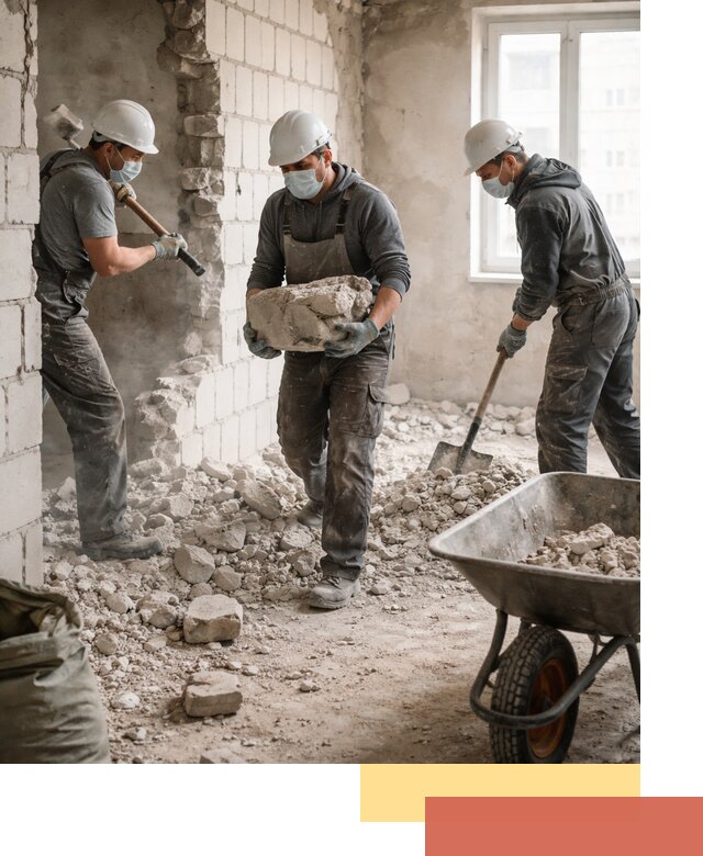 Демонтаж блочных перегородок в Тулуне быстро и аккуратно