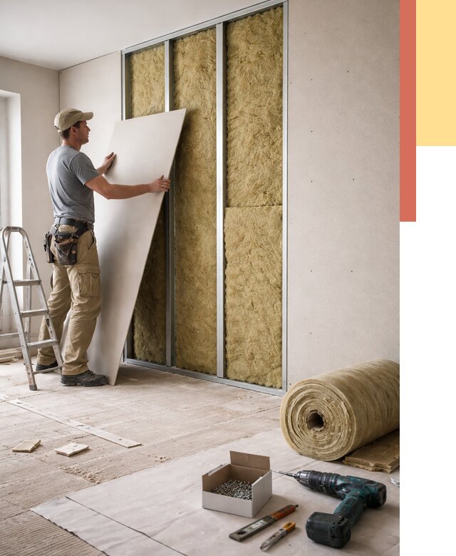 Перегородка из гипсокартона с шумоизоляцией в Тулуне от 3366 руб. | ОТДЕЛОЧНИК-Тлн