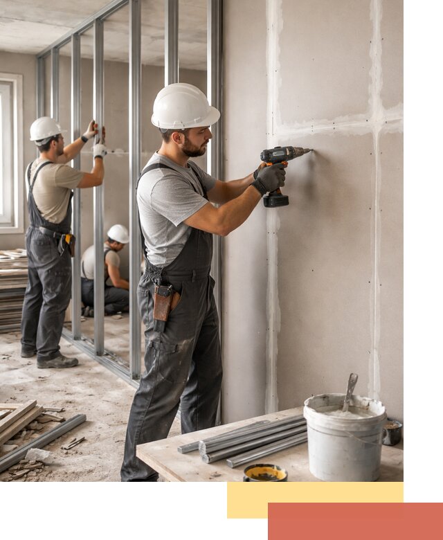 Перегородки из огнестойкого гипсокартона в Тулуне под ключ