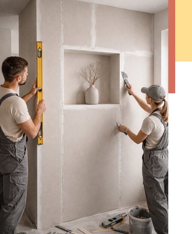 Перегородка из гипсокартона с нишей в Тулуне от 3507 руб. под ключ | ОТДЕЛОЧНИК-Тлн