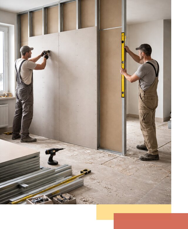 Зонирующая перегородка из гипсокартона под ключ в Тулуне