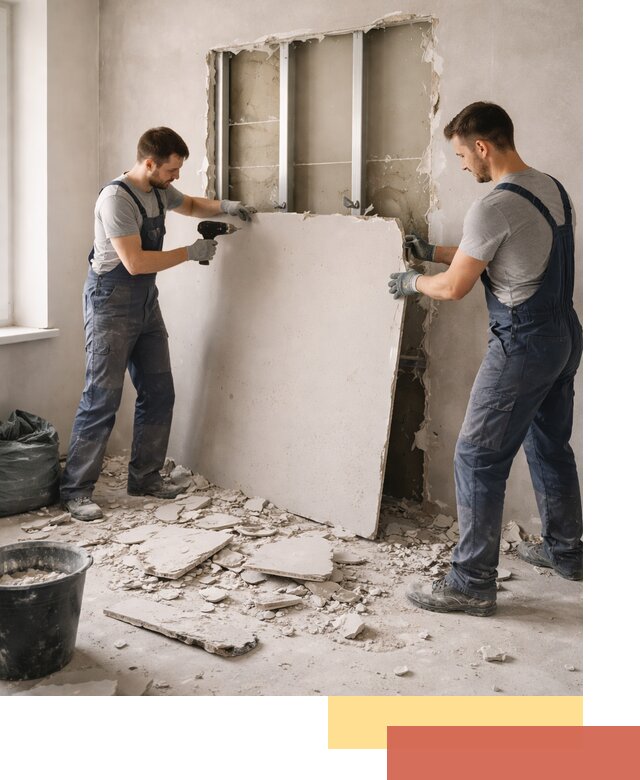 Демонтаж перегородки из гипсокартона в Тулуне быстрый и аккуратный