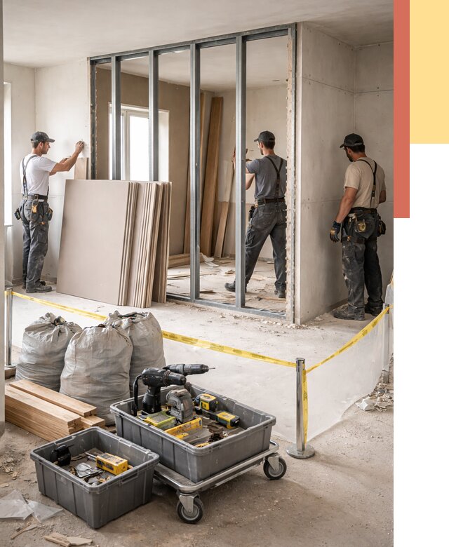 Перенос гипсокартонной перегородки в Тулуне под ключ от 4856 руб. | Демонтаж и монтаж – ОТДЕЛОЧНИК-Тлн