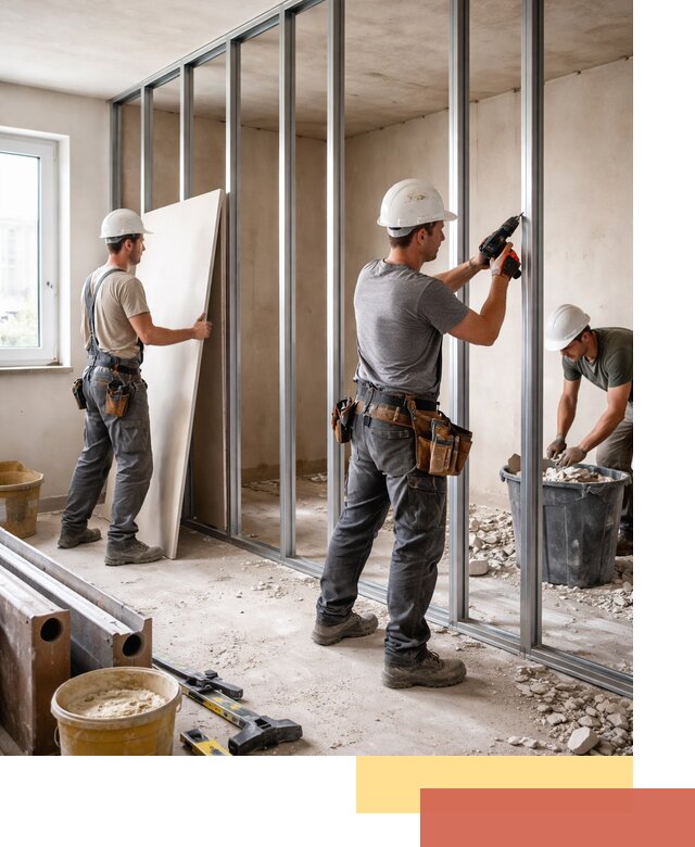 Перенос гипсокартонной перегородки в Тулуне профессионально и быстро