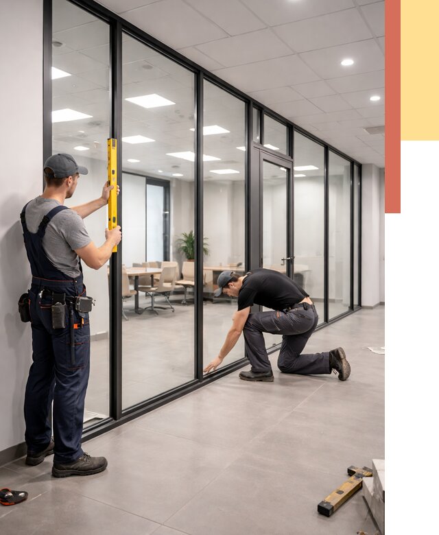 Каркасные стеклянные перегородки в Тулуне под ключ от 9927 руб. | ОТДЕЛОЧНИК-Тлн