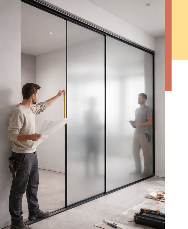 Матовые стеклянные перегородки в Тулуне от 9172 руб. — монтаж и установка | ОТДЕЛОЧНИК-Тлн