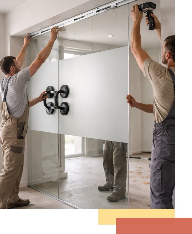 Матовые стеклянные перегородки под ключ в Тулуне