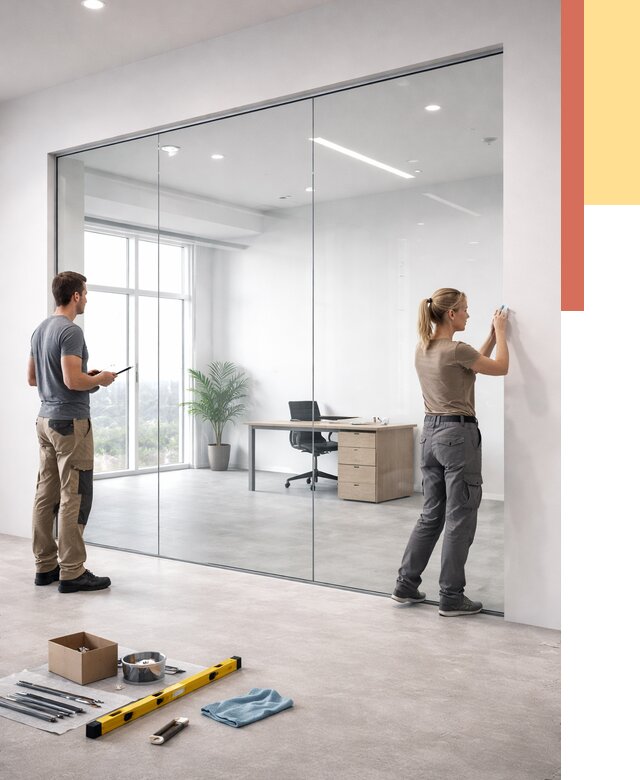 Перегородки из закаленного стекла в Тулуне от 10251 руб. под ключ | ОТДЕЛОЧНИК-Тлн