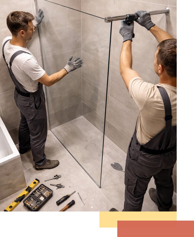 Стеклянные перегородки для душа в Тулуне — изготовление и монтаж