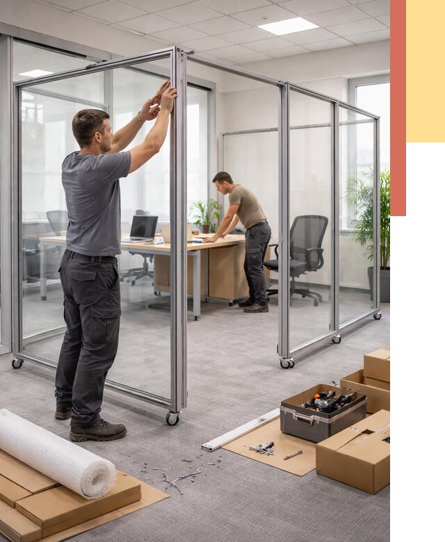 Мобильные офисные перегородки в Тулуне от 13488 руб. — установка под ключ | ОТДЕЛОЧНИК-Тлн