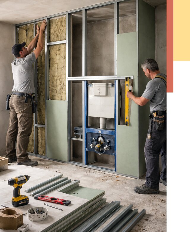 Установка сантехнических перегородок в Тулуне от 9172 руб. | ОТДЕЛОЧНИК-Тлн