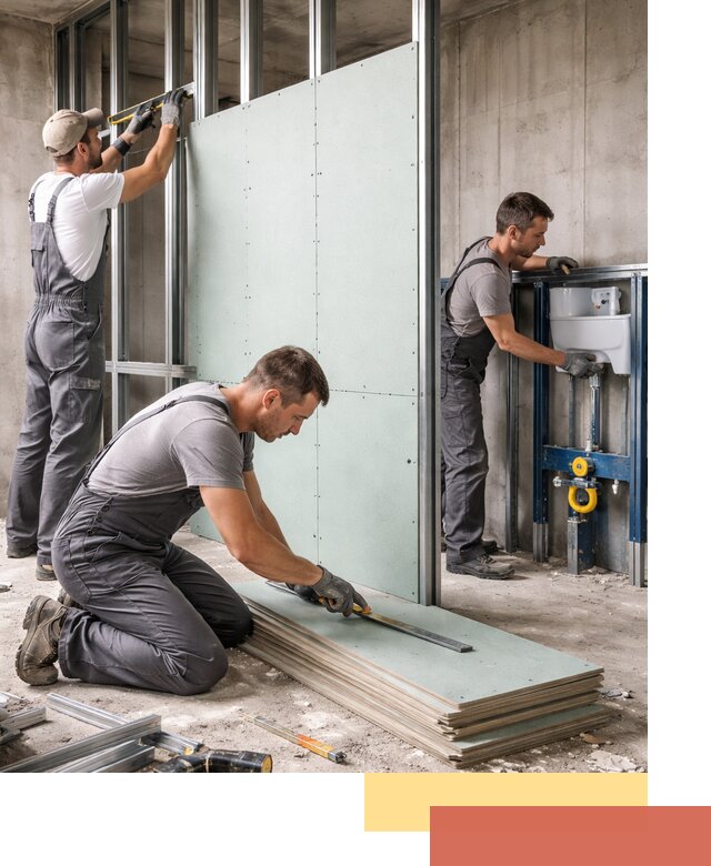 Монтаж и ремонт сантехнических перегородок в Тулуне