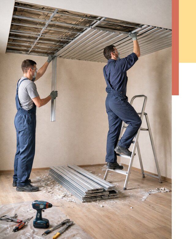 Демонтаж реечного потолка в Тулуне от 4856 руб. быстро и недорого | ОТДЕЛОЧНИК-Тлн