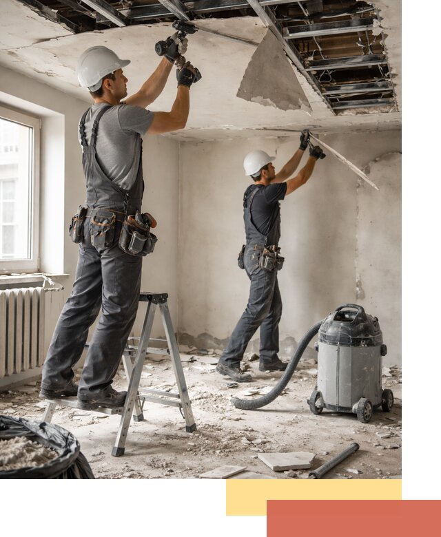 Демонтаж гипсокартонного потолка в Тулуне быстро и аккуратно