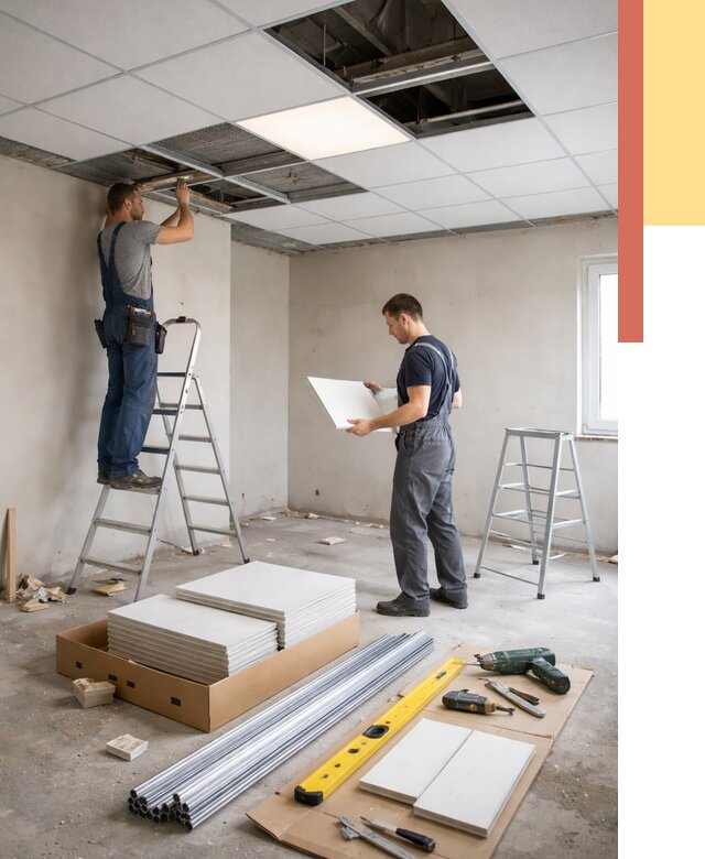 Монтаж потолка армстронг в Тулуне от 4856 руб/м2 — быстрая установка под ключ | ОТДЕЛОЧНИК-Тлн