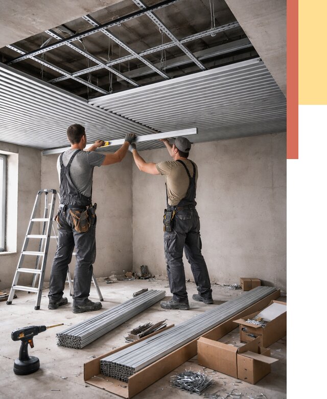 Монтаж реечного потолка в Тулуне от 4856 руб. под ключ | ОТДЕЛОЧНИК-Тлн