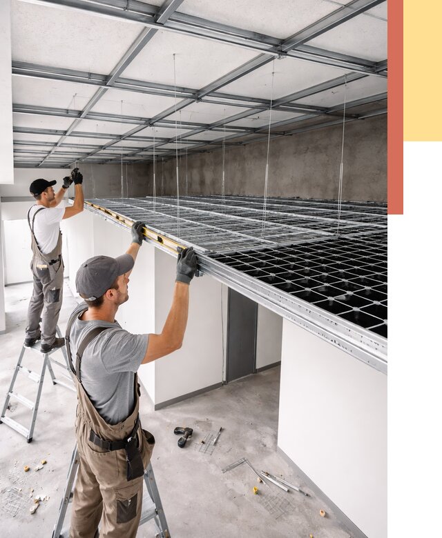 Монтаж потолка грильято в Тулуне от 486 руб./м² — быстрая сборка под ключ | ОТДЕЛОЧНИК-Тлн